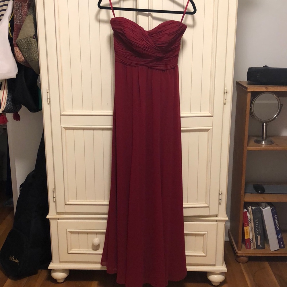 Red floor length dress